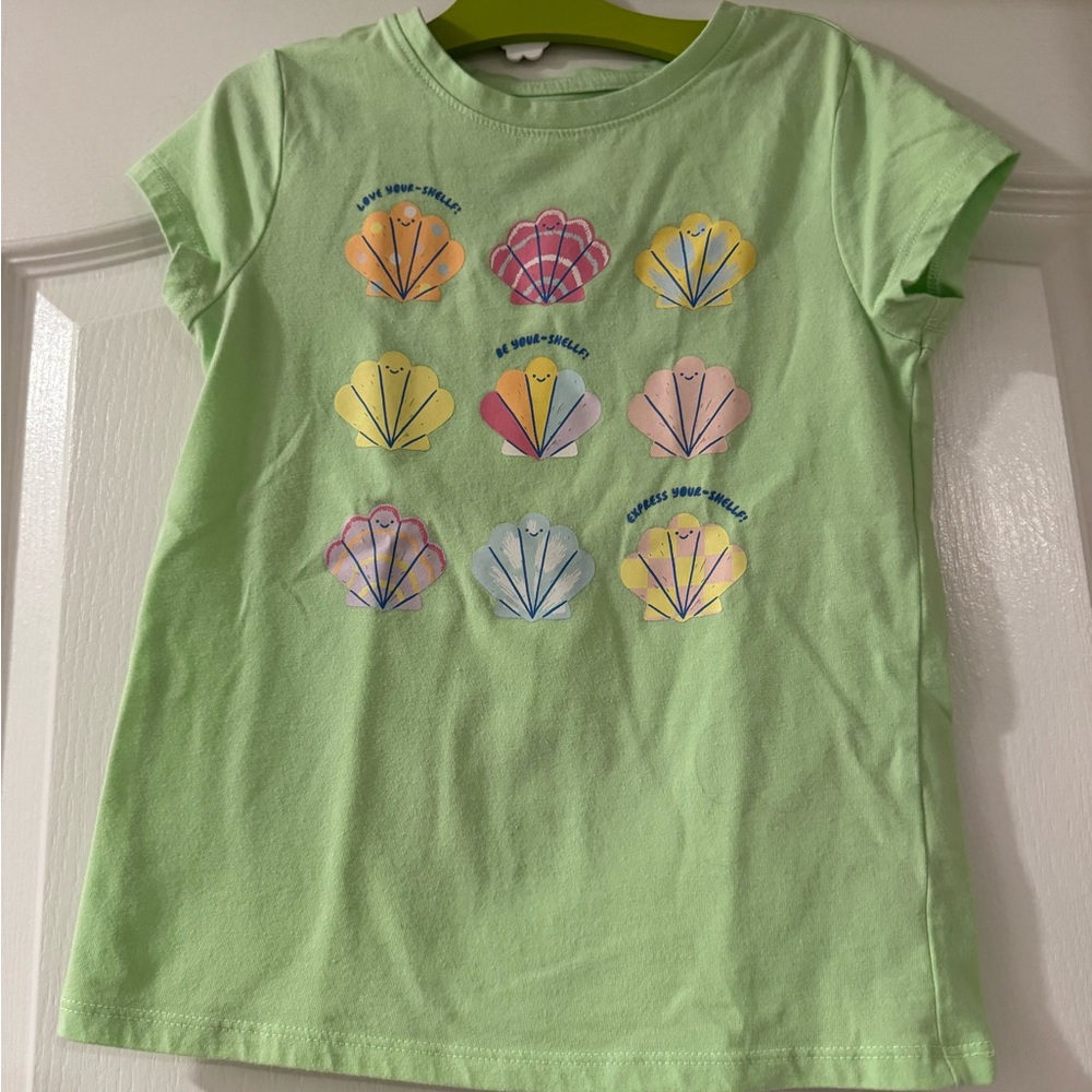 Cat & Jack Light Green Seashell Graphic Tee
